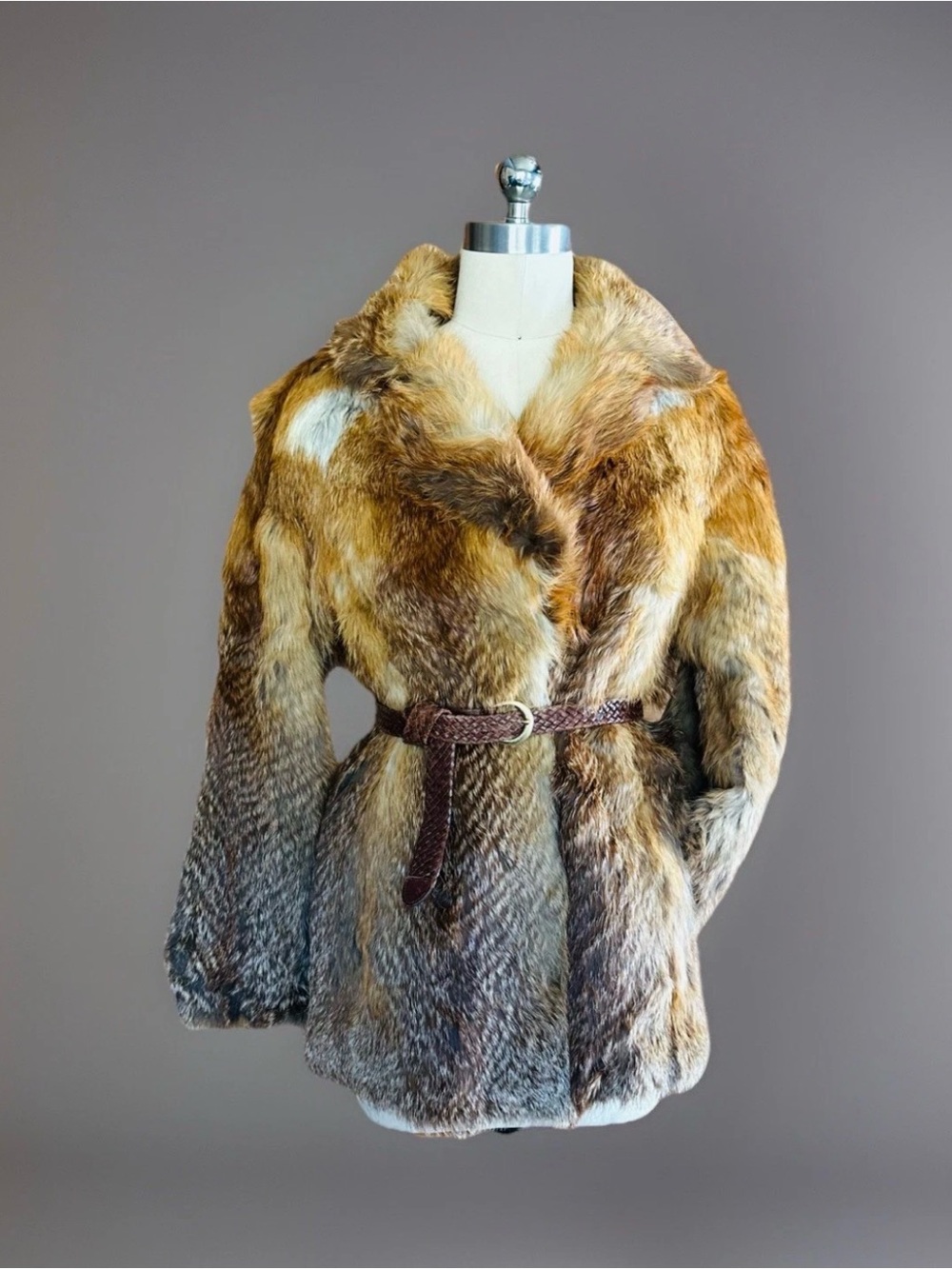 GENUINE VINTAGE RED FOX FUR COAT SOFT NOT COYOTE LYNX MINK OR CHINCHILLA SZ S/M